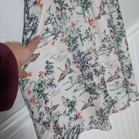 H&M Sleeveless Bird Open Back Dress Sz 10 - Picture 8 of 11